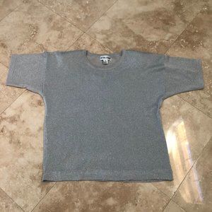 Sparkly Silver Short Sleeve Top by Victoria Woman Priced Too Low For A Discount